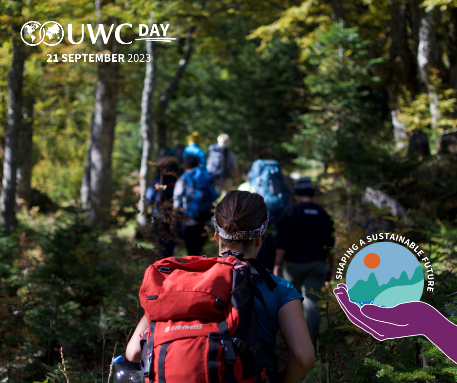 UWC Day 2023 image of students hiking 